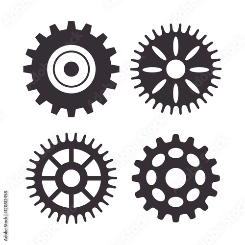set gear wheel team work design isolated vector illustration eps 10
