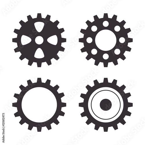 set gear wheel team work design isolated vector illustration eps 10