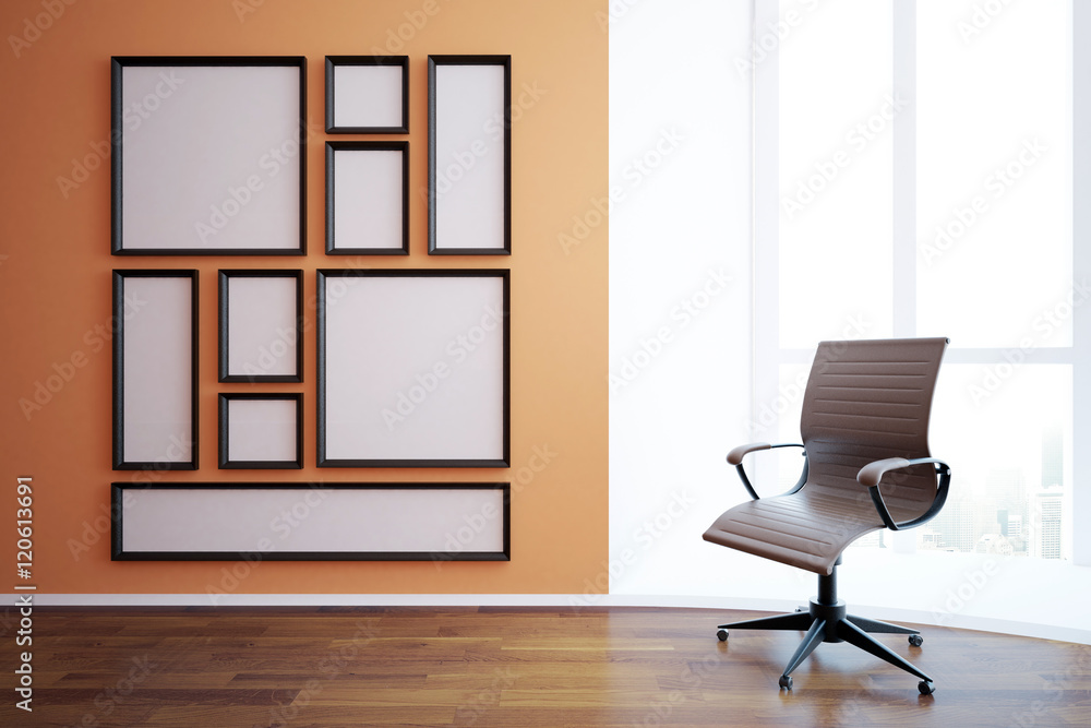 Blank frames and swivel chair Blank frames and swivel chair