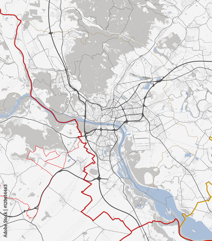 Naklejka premium Bratislava map city. Slovakia Roads