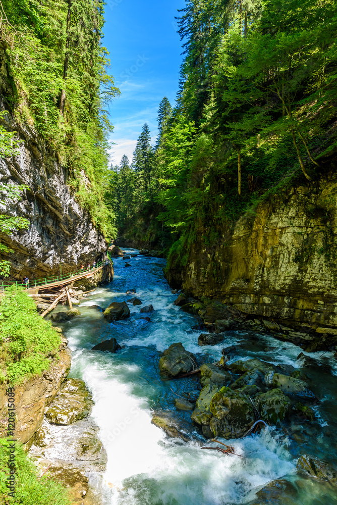 Fototapeta premium Breitachklamm - Gorge with river in South of Germany