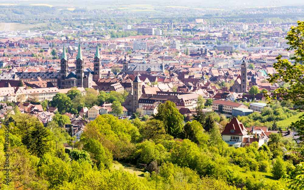 Aerial view over the city of Bamberg