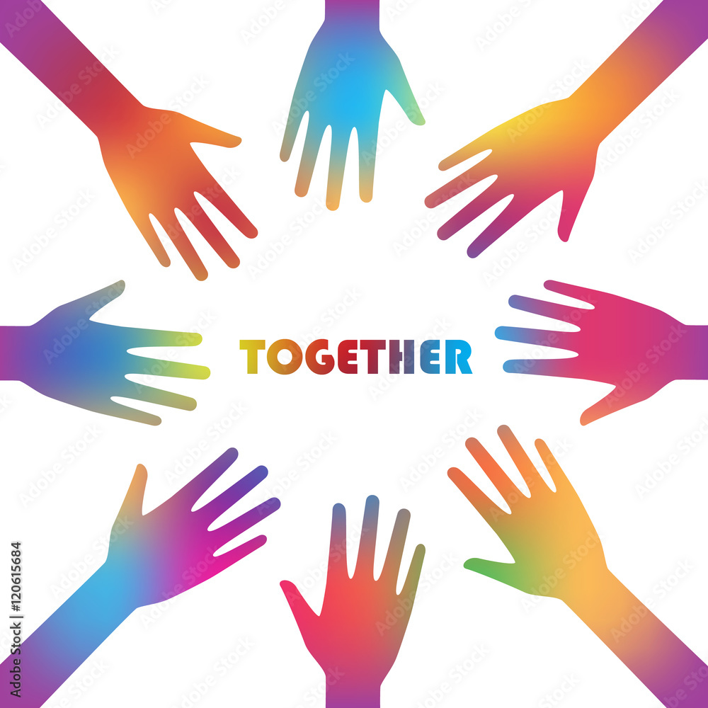 Together and cooperation graphic design