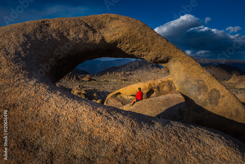 Woman Tourist Mobius Arch Alabama Hills