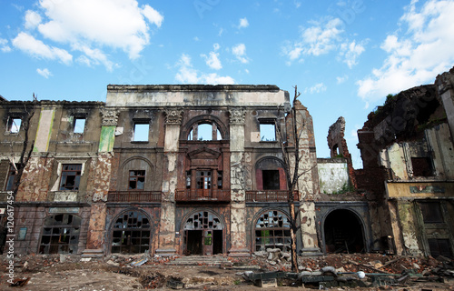 The ruins of the house, after the war