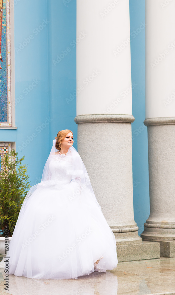 Portrait of a bride in the city Portrait of a bride in the city