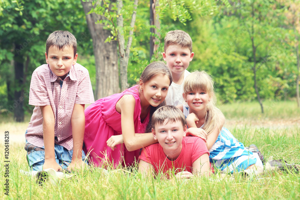 Portrait of childrens in the park Portrait of childrens in the park