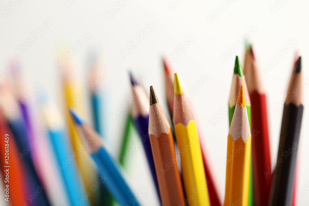 Fototapeta premium Drawing colourful pencils background, close up
