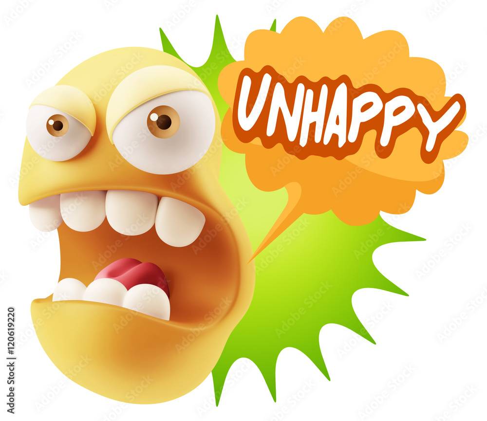 3d Rendering Angry Character Emoji saying Unhappy with Colorful 3d Rendering Angry Character Emoji saying Unhappy with Colorful