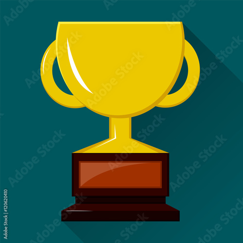 Winner cup. Colored flat vector icon. EPS10