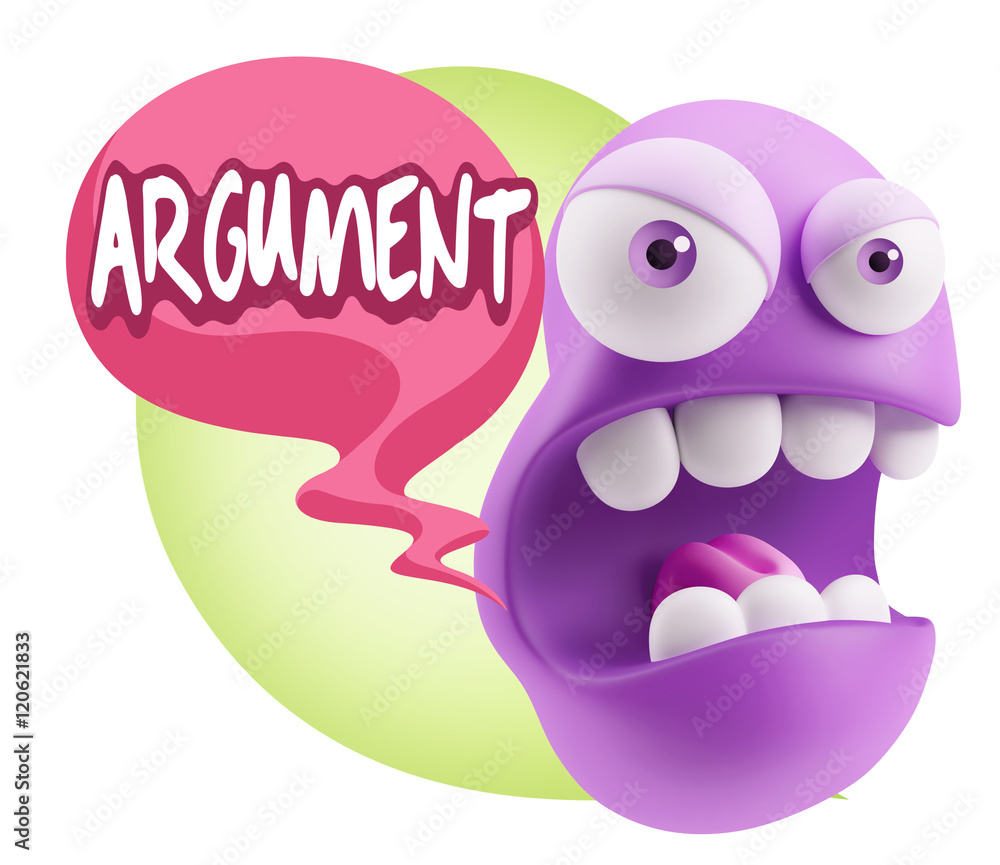 3d Rendering Angry Character Emoji saying Argument with Colorful 3d Rendering Angry Character Emoji saying Argument with Colorful