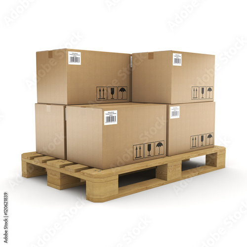 3D rendering cardboard box