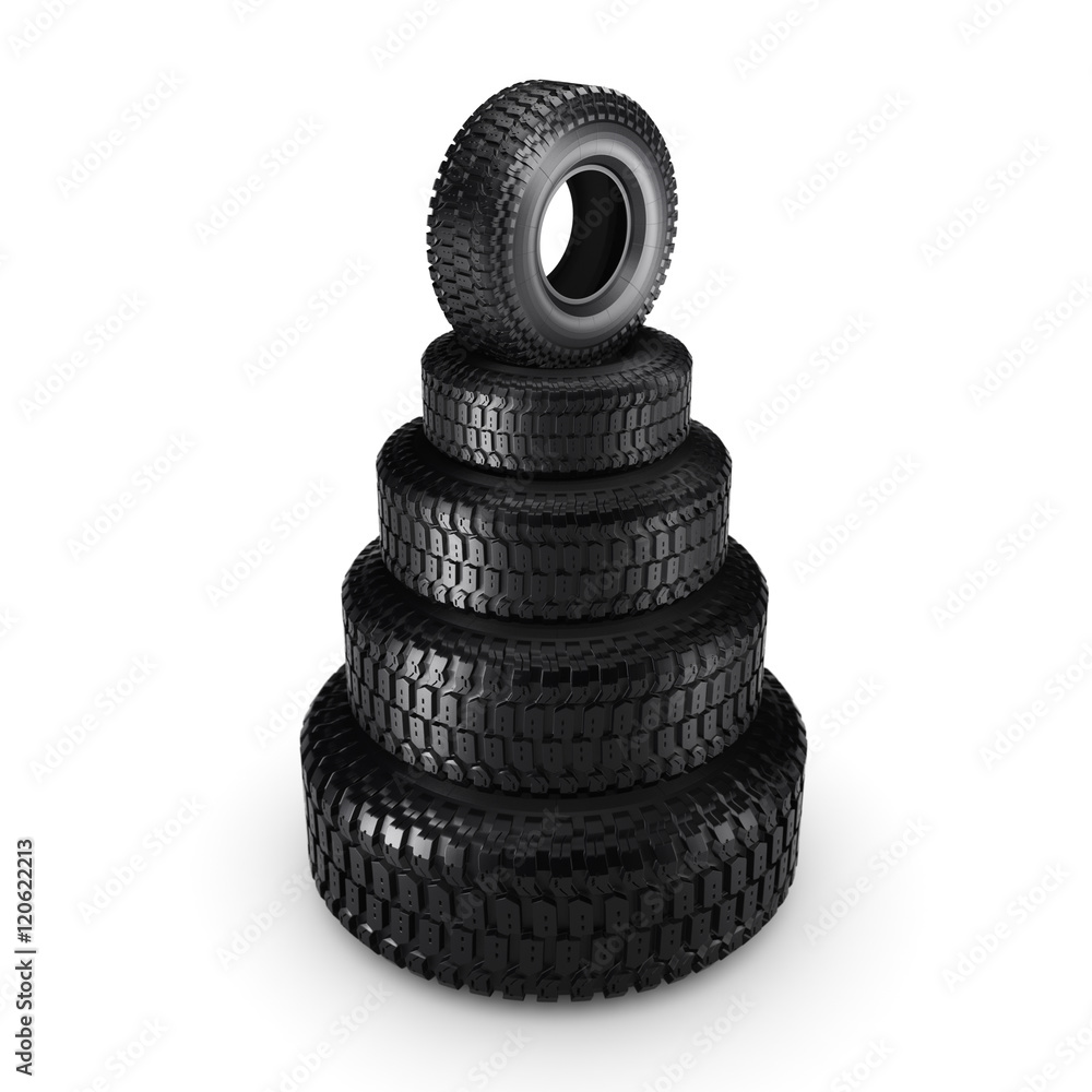3D rendering truck tires 3D rendering truck tires