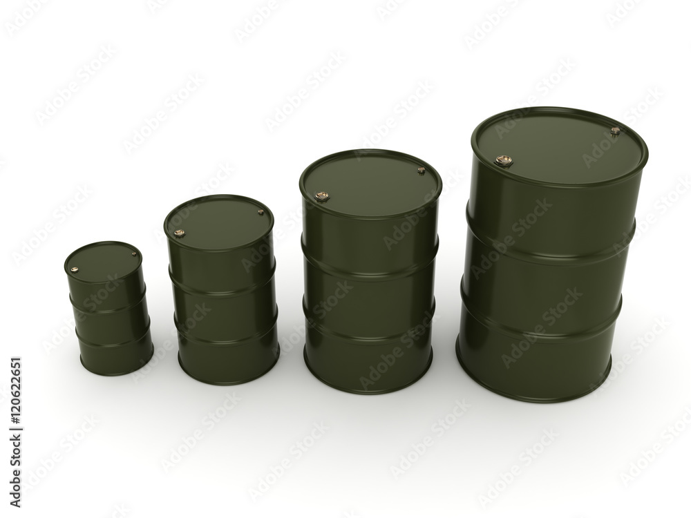 3D rendering khaki barrels 3D rendering khaki barrels
