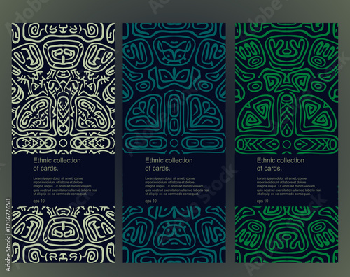 Set of Tribal Ornaments Banners