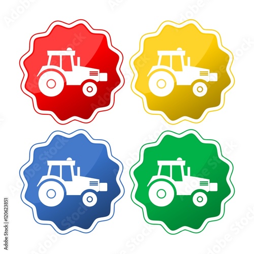 Vector isolated tractor icons