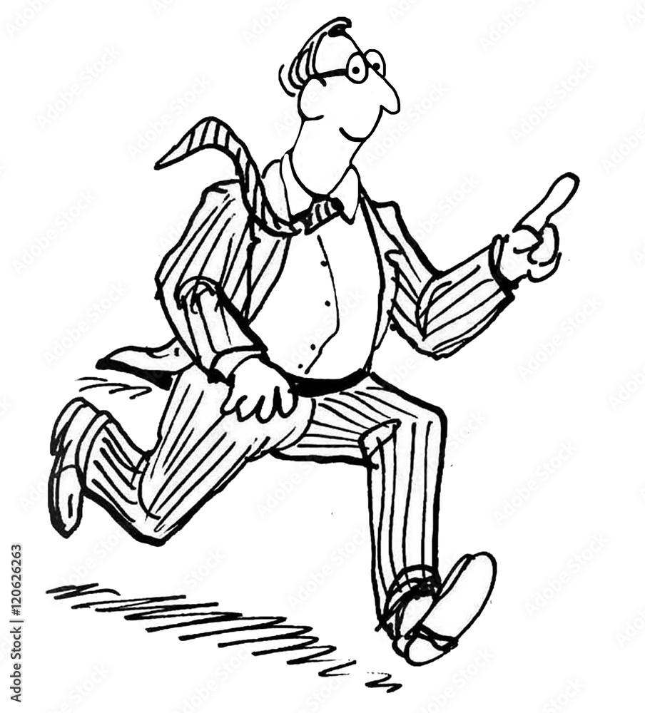 Business illustration of businessman running. Business illustration of businessman running.