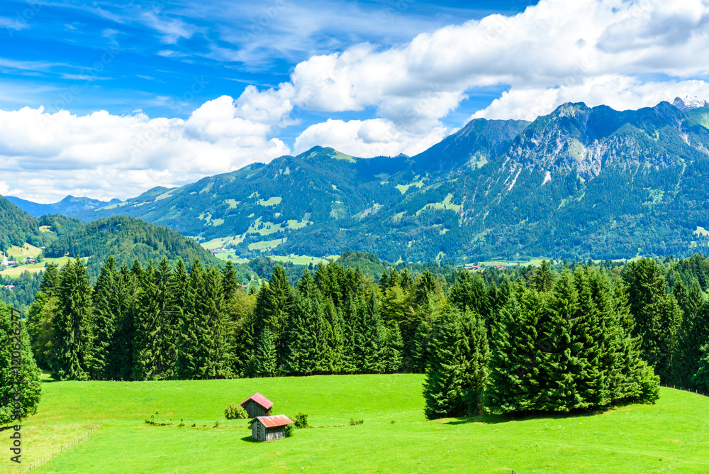Beautiful Landscape of Oberstdorf region in the south of Germany - Mountain Alps
