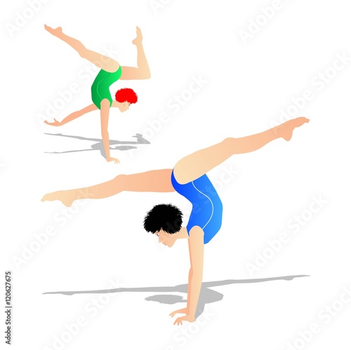 illustrazione di giovane atleta che pratica ginnastica