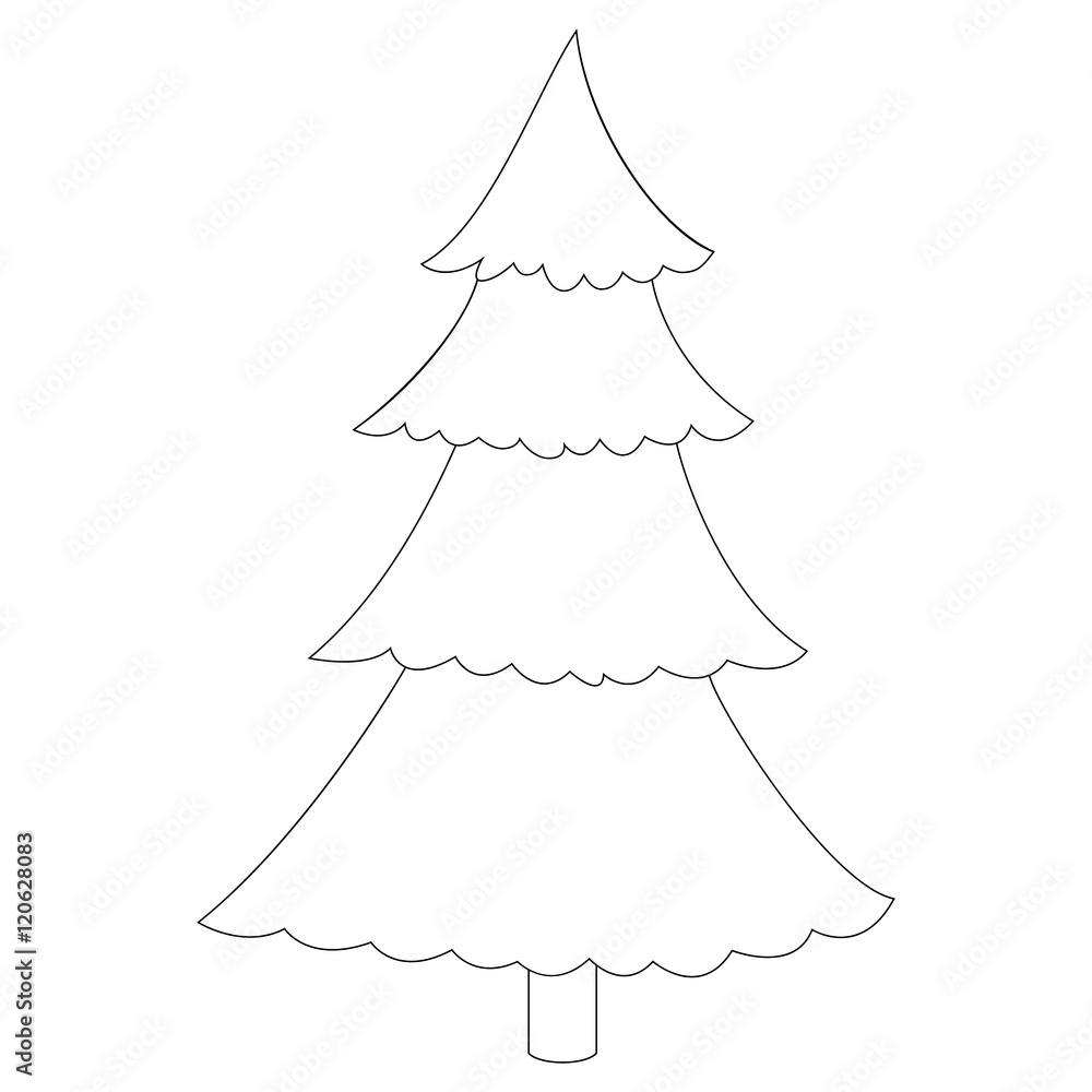 Fototapeta premium Illustration of a christmas tree on a white background