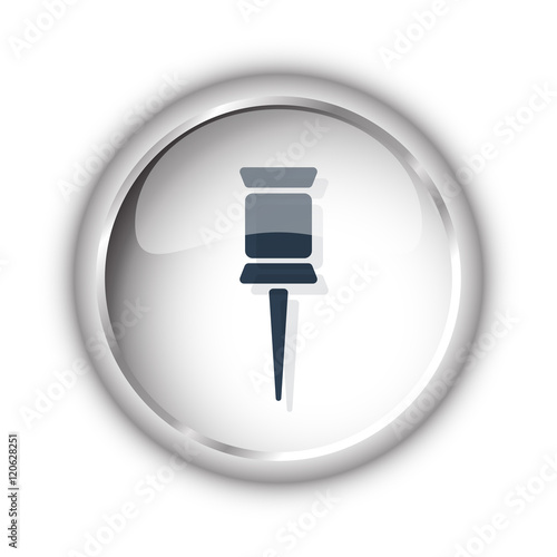 Web button with black Pushpin icon on white background