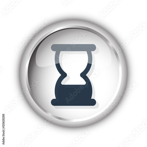 Web button with black Hourglass icon on white background