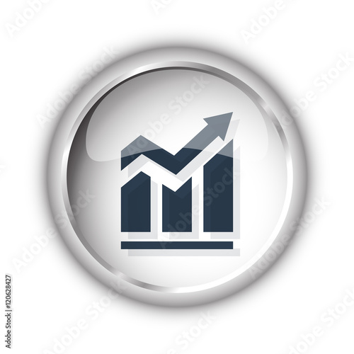 Web button with black Trend icon on white background