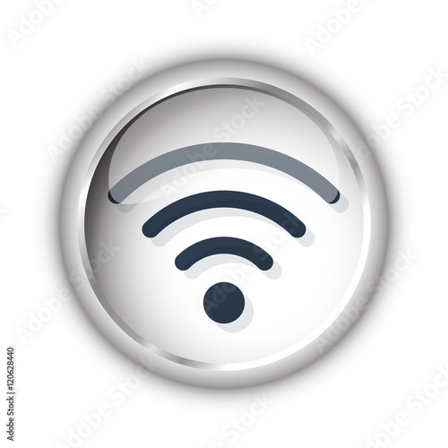 Web button with black Wireless icon on white background