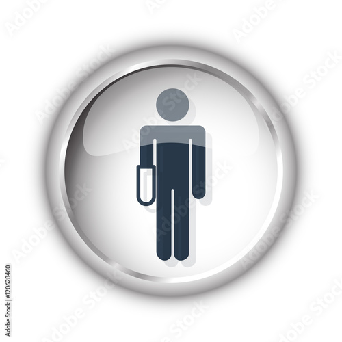 Web button with black Hand icon on white background