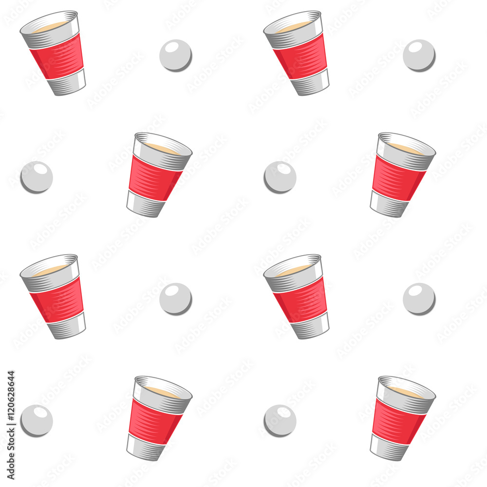 Beer pong vector seamless pattern Beer pong vector seamless pattern