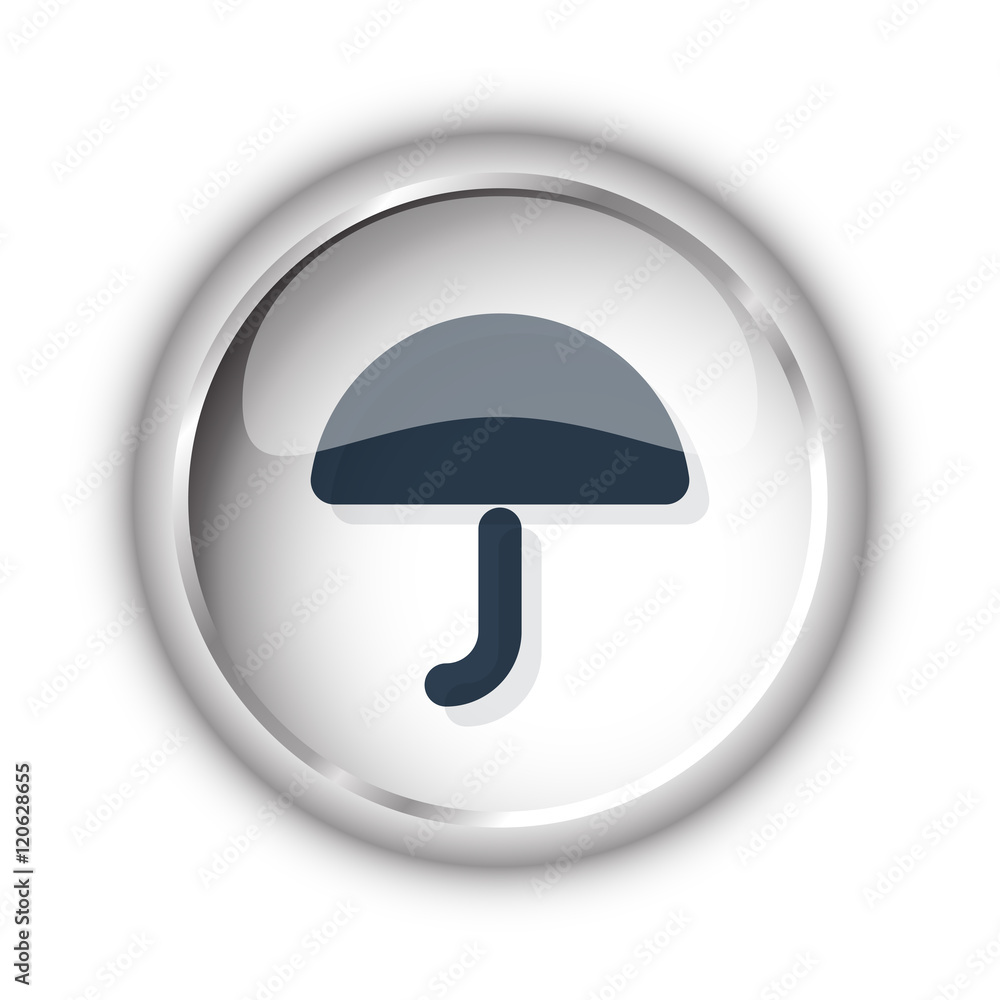 Web button with black Umbrella icon on white background Web button with black Umbrella icon on white background