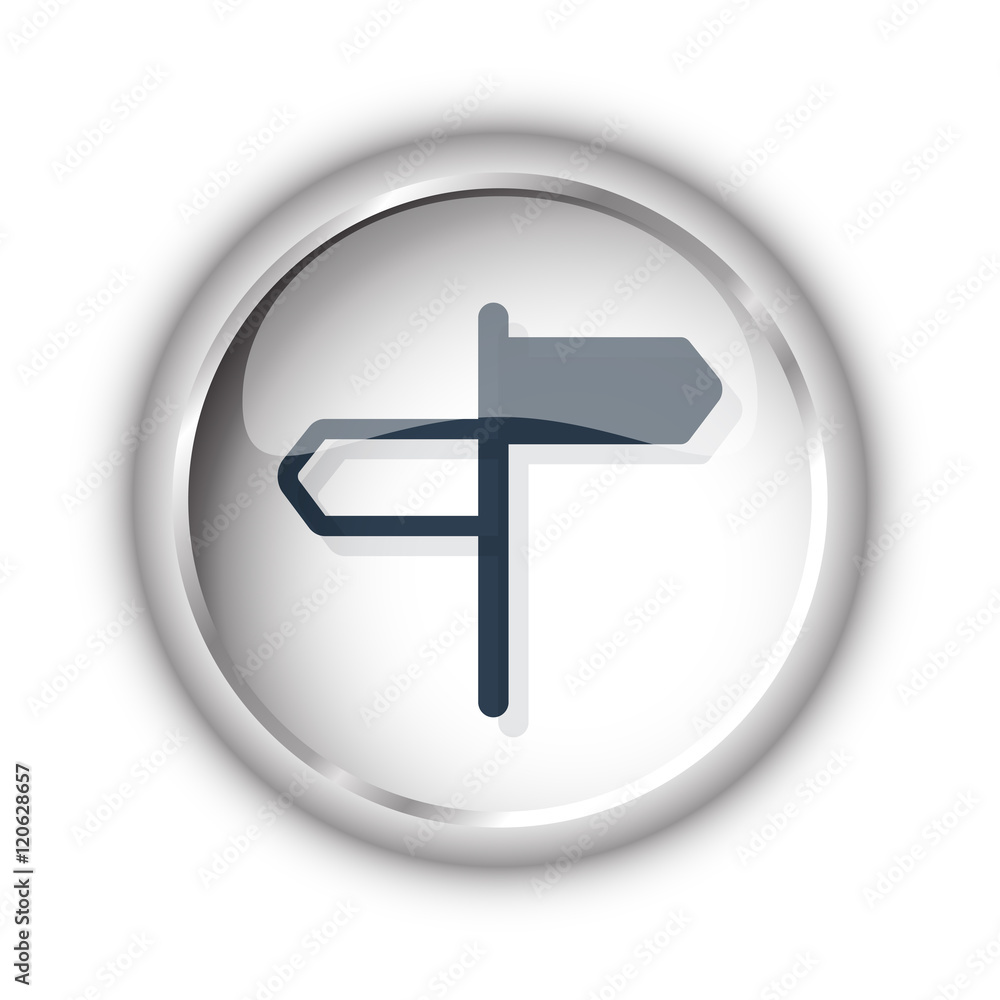 Obraz premium Web button with black Road Signs icon on white background