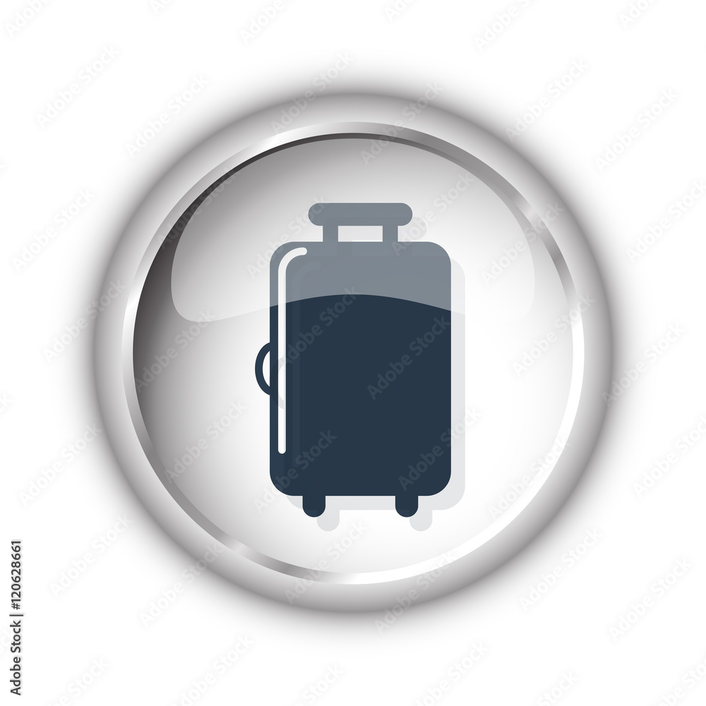 Web button with black Luggage icon on white background Web button with black Luggage icon on white background