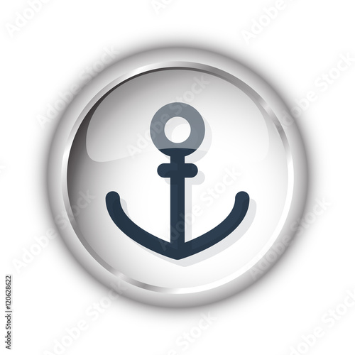 Web button with black Anchor icon on white background
