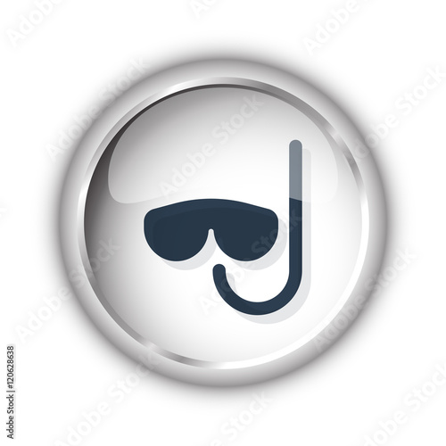 Web button with black Scuba Diving icon on white background