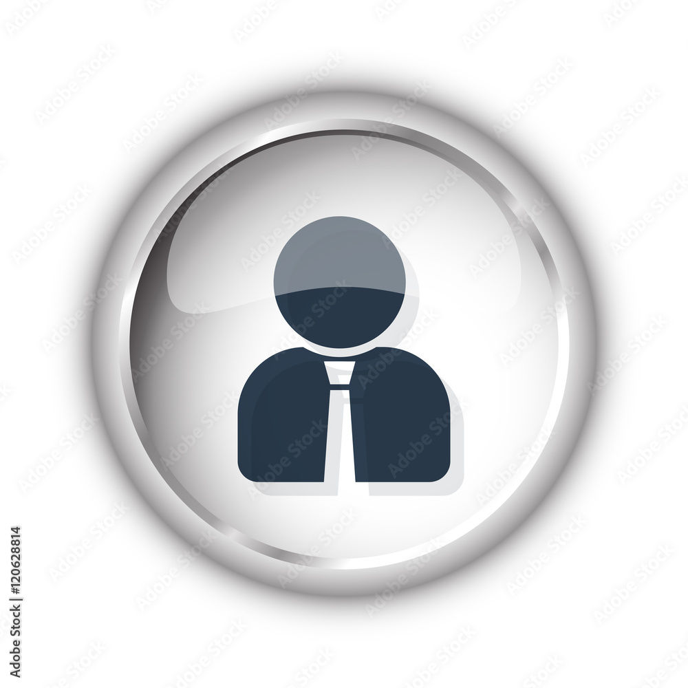 Web button with black User Profile icon on white background Web button with black User Profile icon on white background