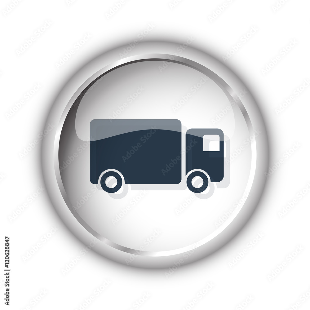 Web button with black Delivery Truck icon on white background Web button with black Delivery Truck icon on white background