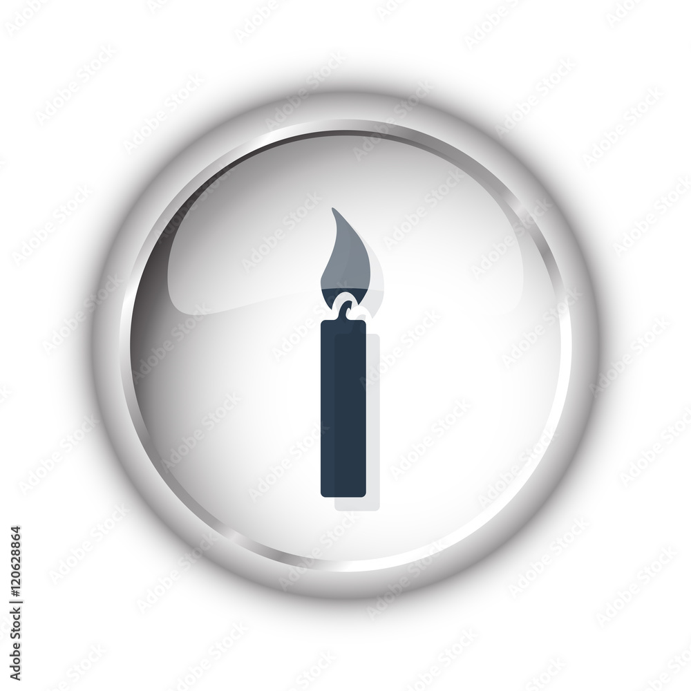 Web button with black Candle Light icon on white background