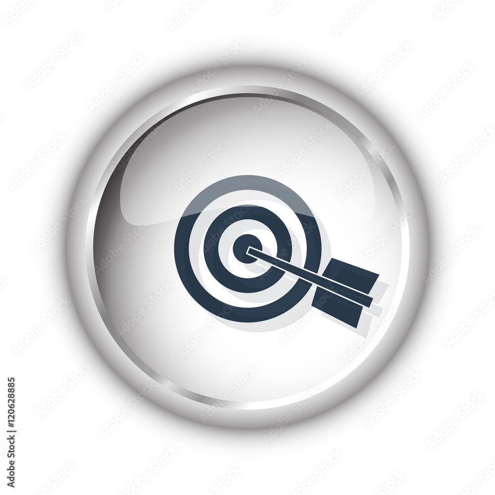Web button with black Target icon on white background Web button with black Target icon on white background