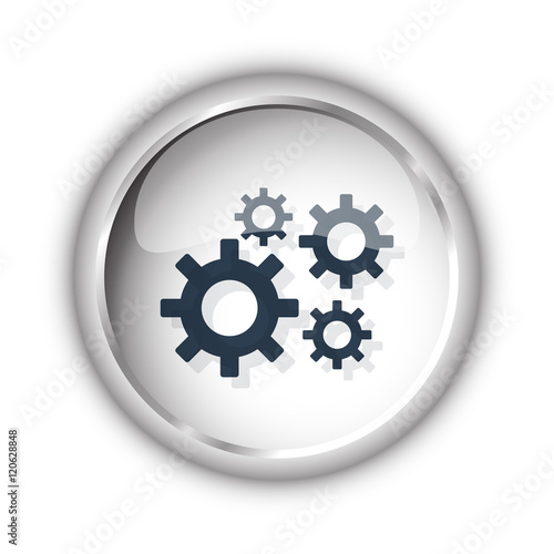 Web button with black Process icon on white background