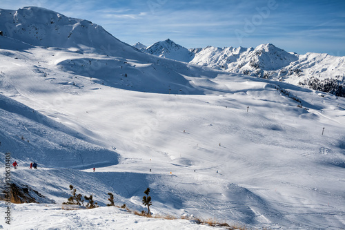 Skiing track in Alps, Switzerland photo