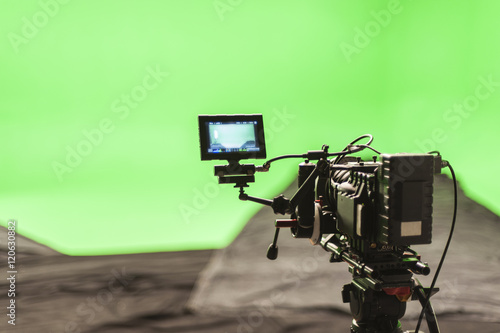 Digital Cinema Camera on a greenscreen set.