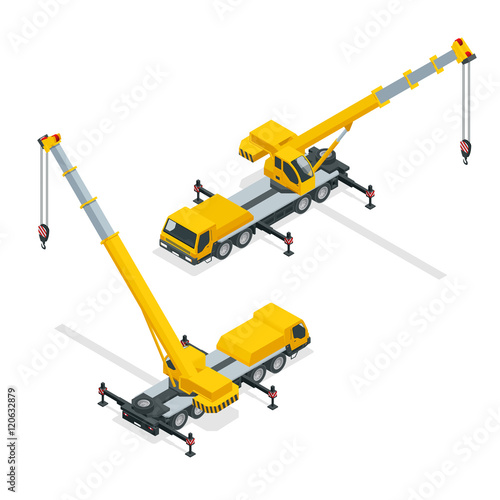 Isometric crane, heavy equipment and machinery