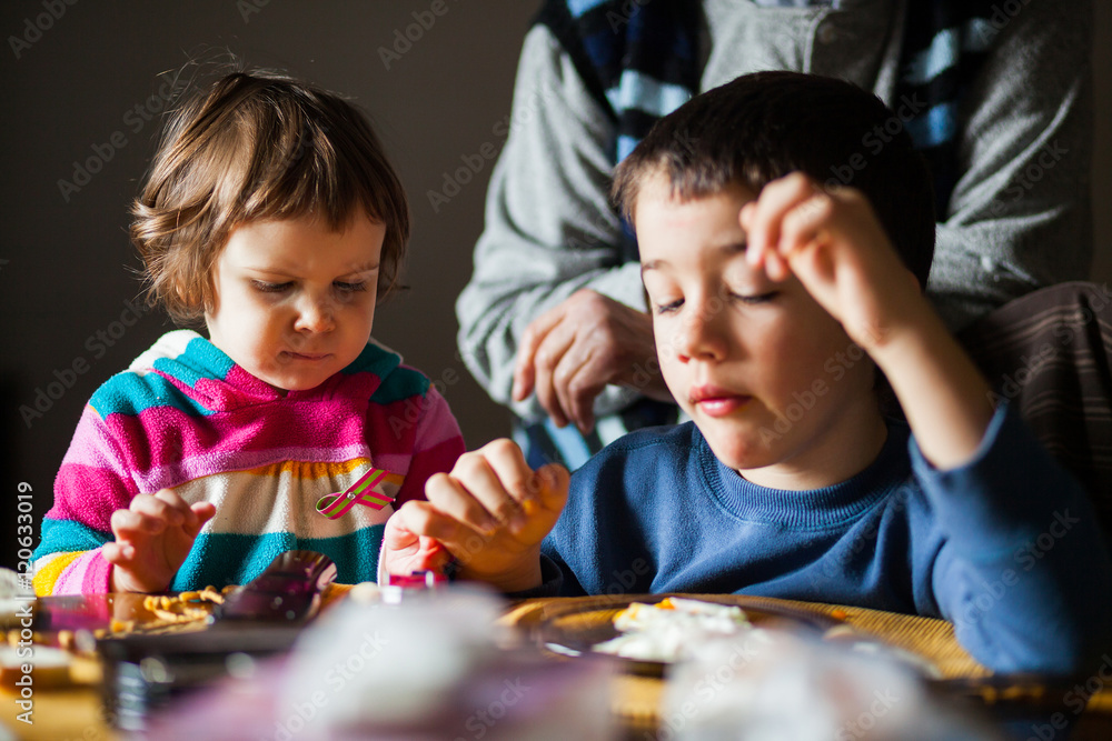 Children having breakfast