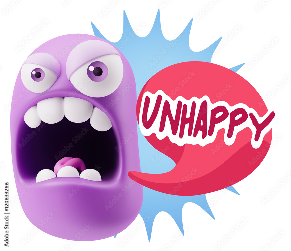3d Rendering Angry Character Emoji saying Unhappy with Colorful 3d Rendering Angry Character Emoji saying Unhappy with Colorful