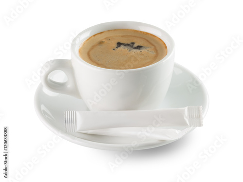 cup of coffee isolated on the white background