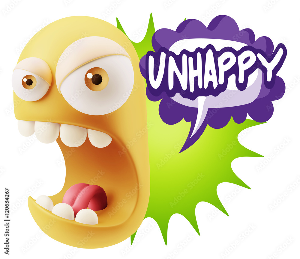 3d Rendering Angry Character Emoji saying Unhappy with Colorful 3d Rendering Angry Character Emoji saying Unhappy with Colorful