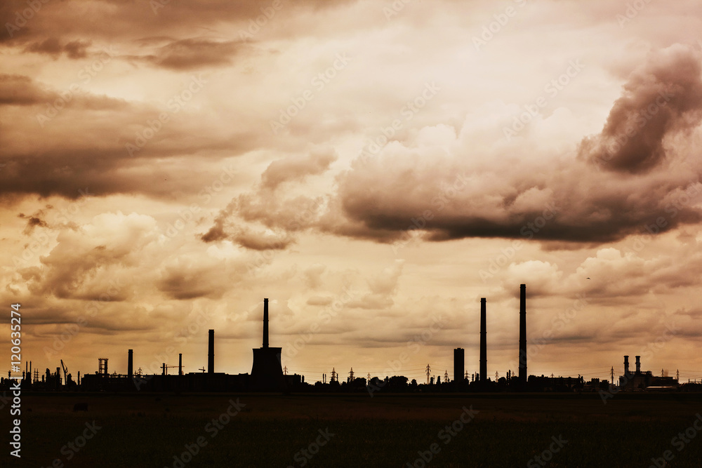 Dramatic industrial landscape