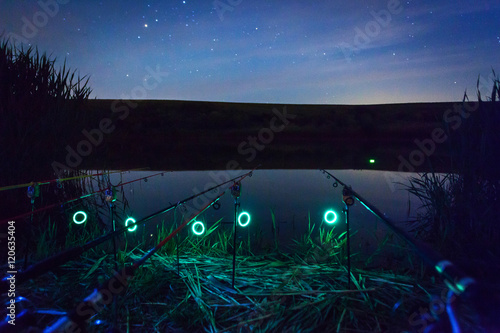 Fishing rods at night