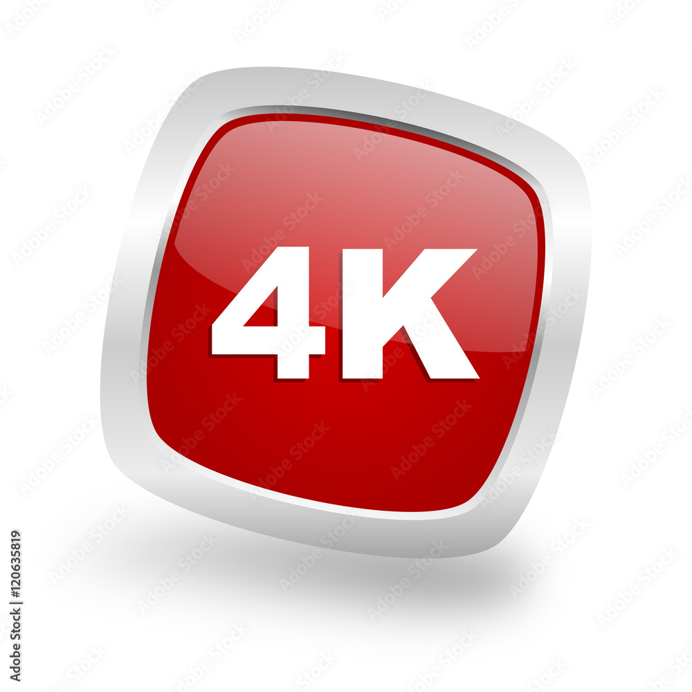 4k square red glossy chrome silver metallic web icon 4k square red glossy chrome silver metallic web icon